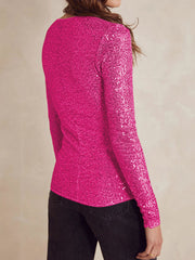 Sequin Long Sleeve Knit Top