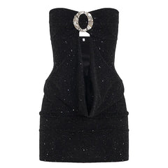Sequi Strapless Buckle Hollow Out Mini Dress