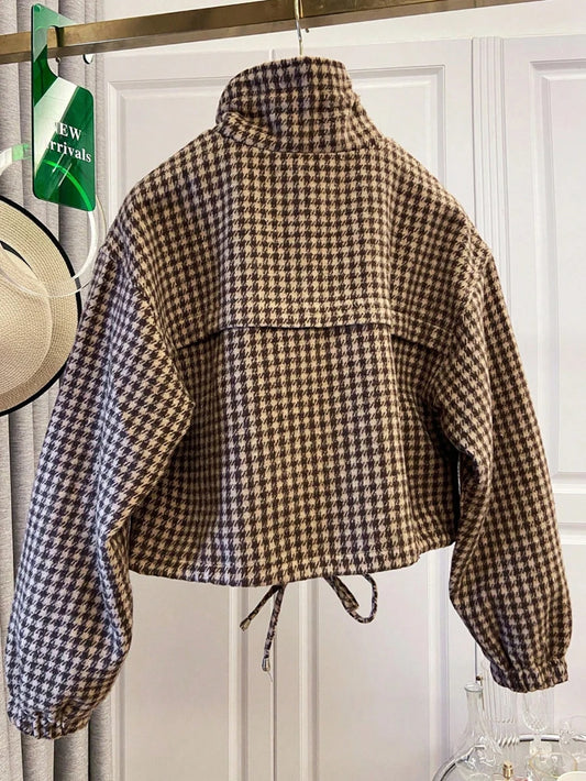 Houndstooth Cropped Jacket