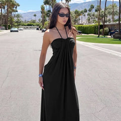Halter Drape Long Dress