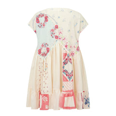 Floral patterned dress pink patchwork