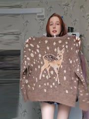 Deer Spotted Knitted Sweater
