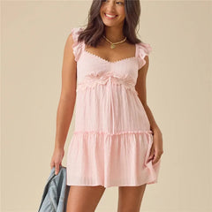 Ruffle Sleeve Babydoll Mini Dress