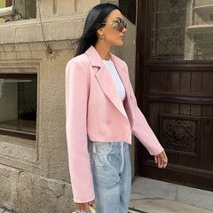 Pink Cropped Blazer