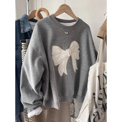 Embroidered Butterfly Bow Knot Sweatshirt