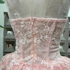 Strapless Lace Fitted Flared Mini Dress