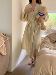 Printed Long Sleeve Night Gown Robe