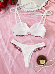 White Patchwork Lingerie Set