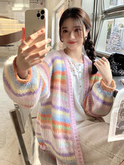 Pastel Rainbow Stripe Cardigan - Free From Label