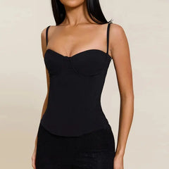 Spaghetti Strap Back Lace Up Corset Top