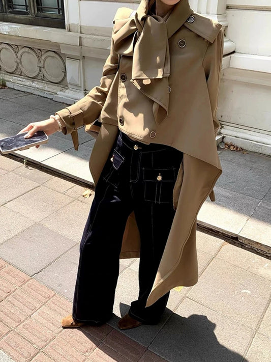 Half Cropped Hem Trench Coat