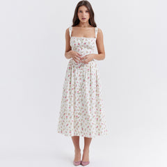 Buttoned Frill Strap Midi Dress - Free From Label