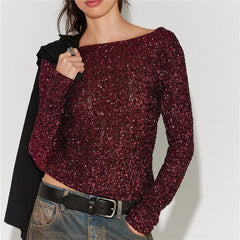 Sequin Long Sleeve Top