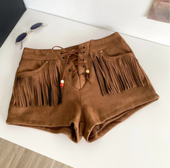 High Waist Tassels Design Shorts