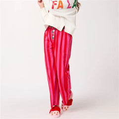 Striped Low Rise Wide Leg Pajama Pants