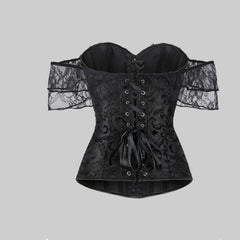 Lace Off-shoulder Lace Up Corset