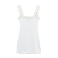 Mini Dress with Floral Strap Details