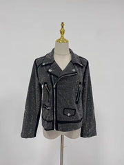 Rhinestone Moto Jacket