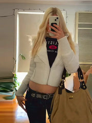 Hooded Fur Trimmed Cotton Puffer Zip Up Cropped Jacket