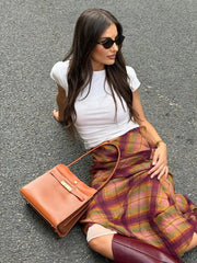 Plaid Midi Skirt