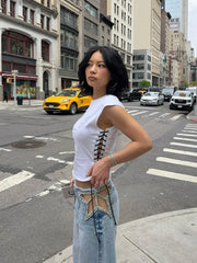 Crystal Star Hollow Out Jeans
