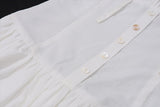 White Square Neck Sheer Buttoned Midi Dress