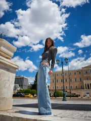 Crystal Star Hollow Out Jeans