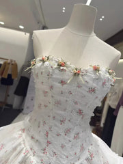 Strapless 3D Flower Tulle Mini Dress