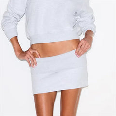 Riibed Fold Over Low Rise Mini Skirt
