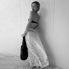 Sheer Polka Dot Midi Skirt