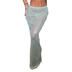 Sequined Sheer Maxi Skirt