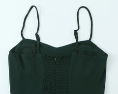 Green Cami Solid Mini Dress