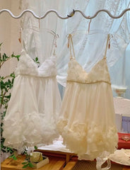 Rose Embroidery Sheer Mini Nightdress