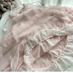 Pink Sleeveless Tank Lace Trim Bow Mini Dress