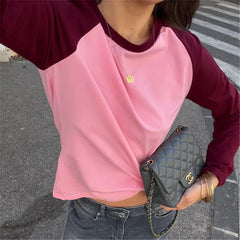 Color Block Raglan Long Sleeve T-Shirt
