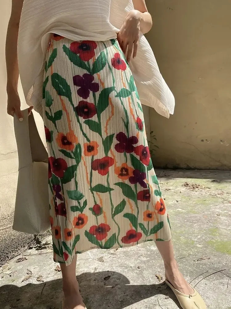 Floral Midi Print Skirt Free From Label