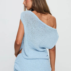 Off Shoulder Knit Vest