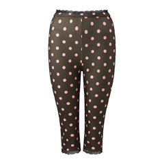 Lace Trim Capri Leggings