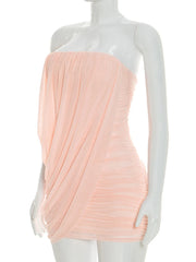 Strapless Folds Drape Mini Dress