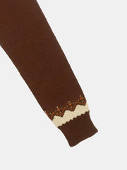 Crew Neck Pumpkin Jacquard Sweater