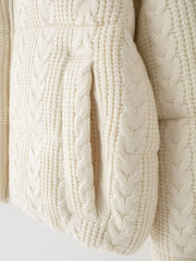 Cabel Knitted Zipper Puffer Coat