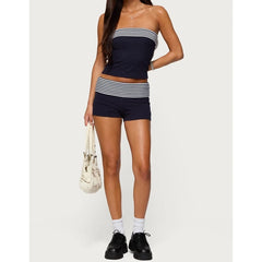 Fold Over Printed Micro Shorts