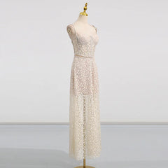 Mesh Floral Embroidery Spaghetti Strap Maxi Dress