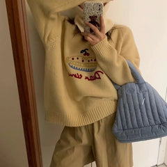 Pie Knit Jacquard Sweater