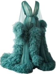 Long Tulle Fluffy Sleepwear Robes
