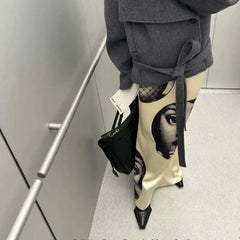 Satin Face Printed Maxi Skirt