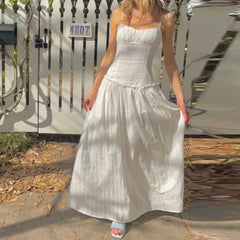 Spaghetti Strap Smocked Waist Maxi Dress