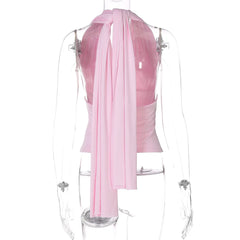 V-Neck Bandage Tie up Tank Top
