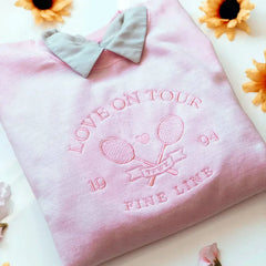 Pink Love on Tour Embroidered Crewneck Sweatshirt