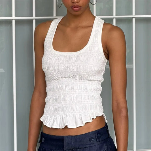 U-Neck Smocked Tank Top